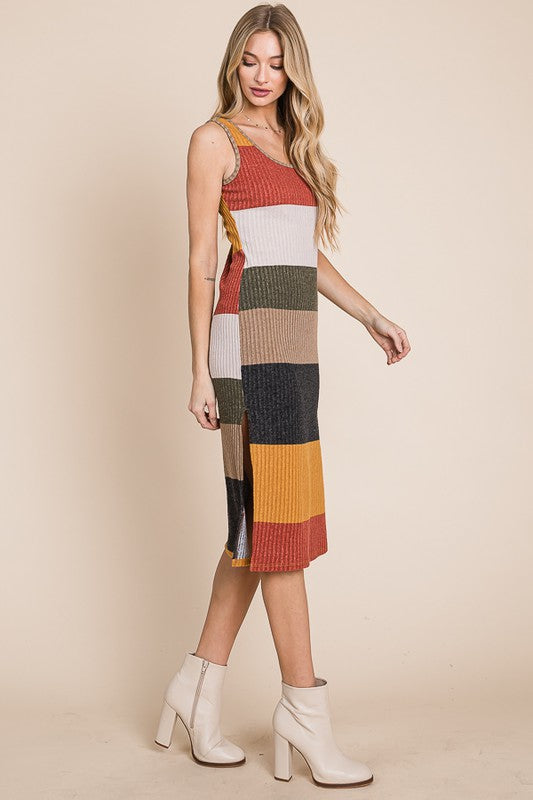 Jade by Jane Plus Colorblock Ribbed Knit Tank Dress