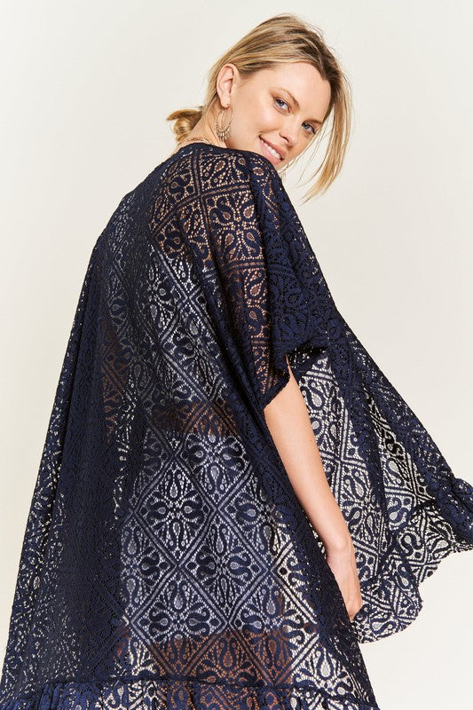 Jade By Jane One Size Lace Kimono Top