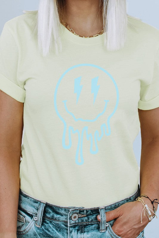 Kissed Apparel Melting Smiley Face Graphic Tee in 10 Colors