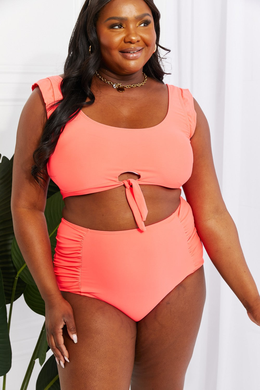 Marina West Swim Sanibel Crop Top and Ruched Bottoms Two Piece Swimsuit