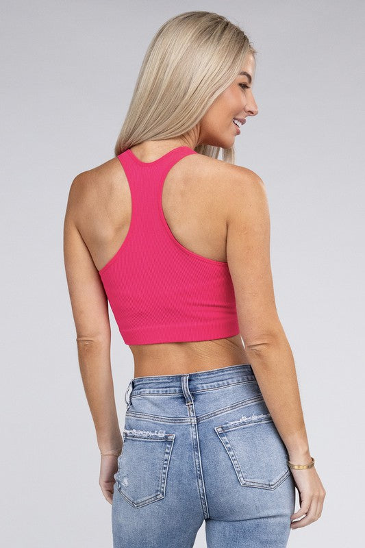 Zenana Ribbed Cropped Scoop Neck Cami Tank Top in 5 Colors