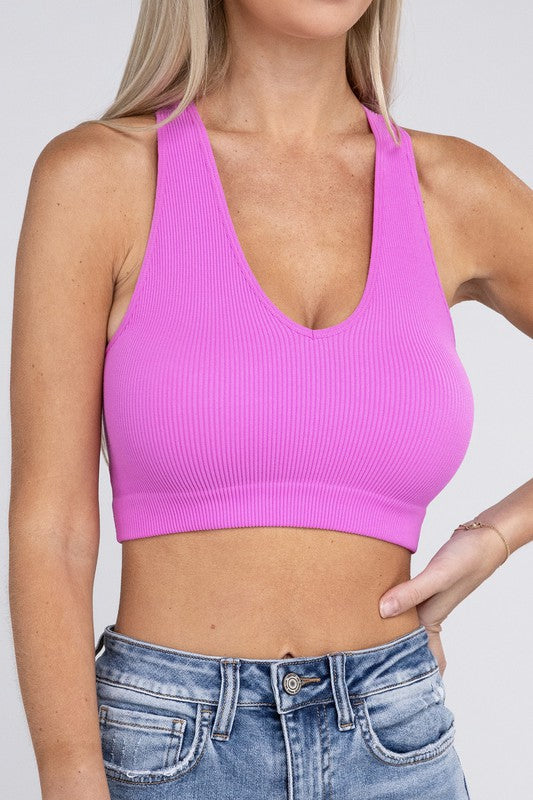 Zenana Ribbed Cropped Scoop Neck Cami Tank Top in 5 Colors