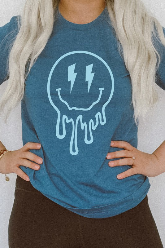 Kissed Apparel Melting Smiley Face Graphic Tee in 10 Colors