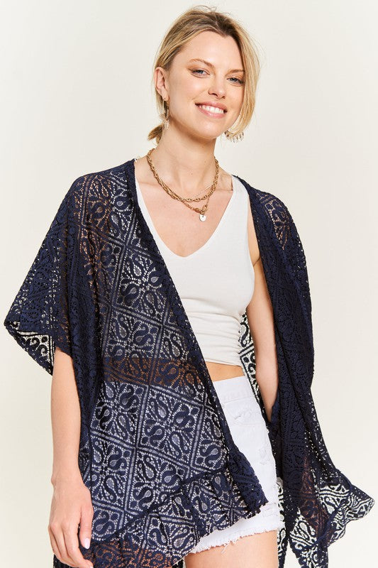 Jade By Jane One Size Lace Kimono Top