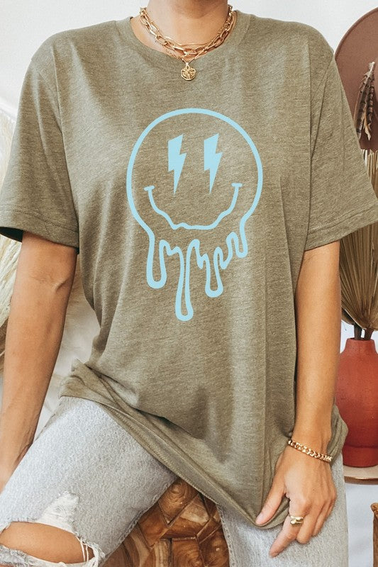 Kissed Apparel Melting Smiley Face Graphic Tee in 10 Colors