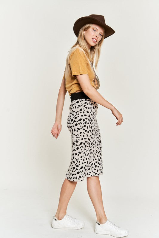 JADE BY JANE PLUS SIZE ANIMAL PRINT SWEATER SKIRT