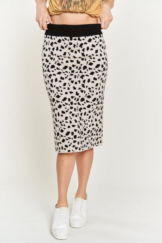 JADE BY JANE PLUS SIZE ANIMAL PRINT SWEATER SKIRT