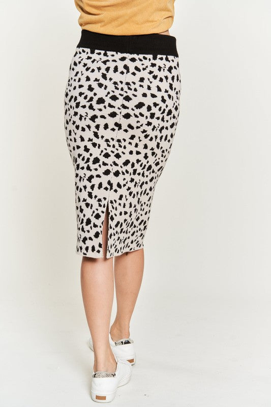 JADE BY JANE PLUS SIZE ANIMAL PRINT SWEATER SKIRT