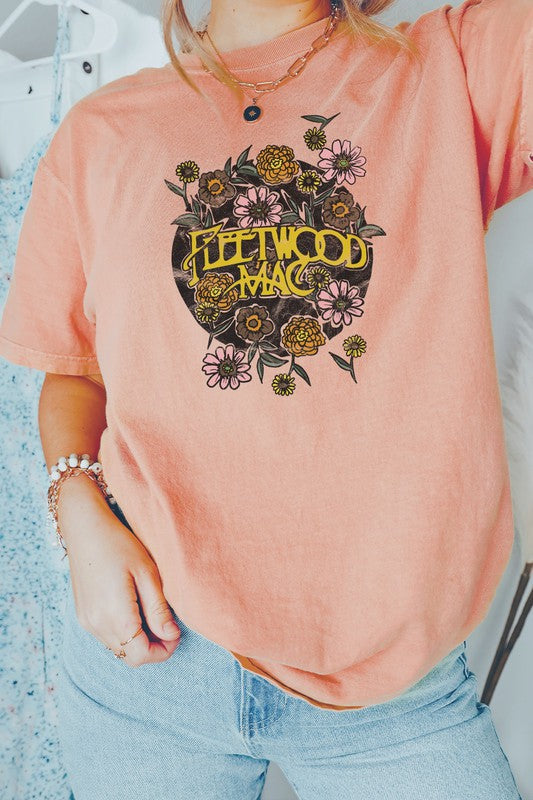 Kissed Apparel UNISEX Mineral Washed Fleetwood Mac Graphic Tee in 6 Colors