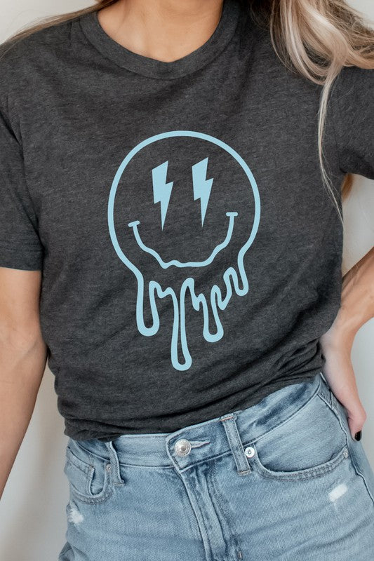 Kissed Apparel Melting Smiley Face Graphic Tee in 10 Colors