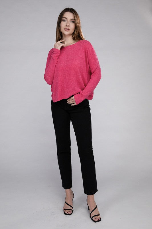 Zenana Soft Ribbed Knit Round Neck Cropped Sweater in 5 Colors