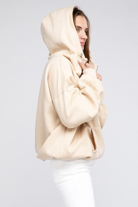 BiBi Oversized Half Zip Hoodie Sweatshirt in 4 Colors - Only Extra Large Available