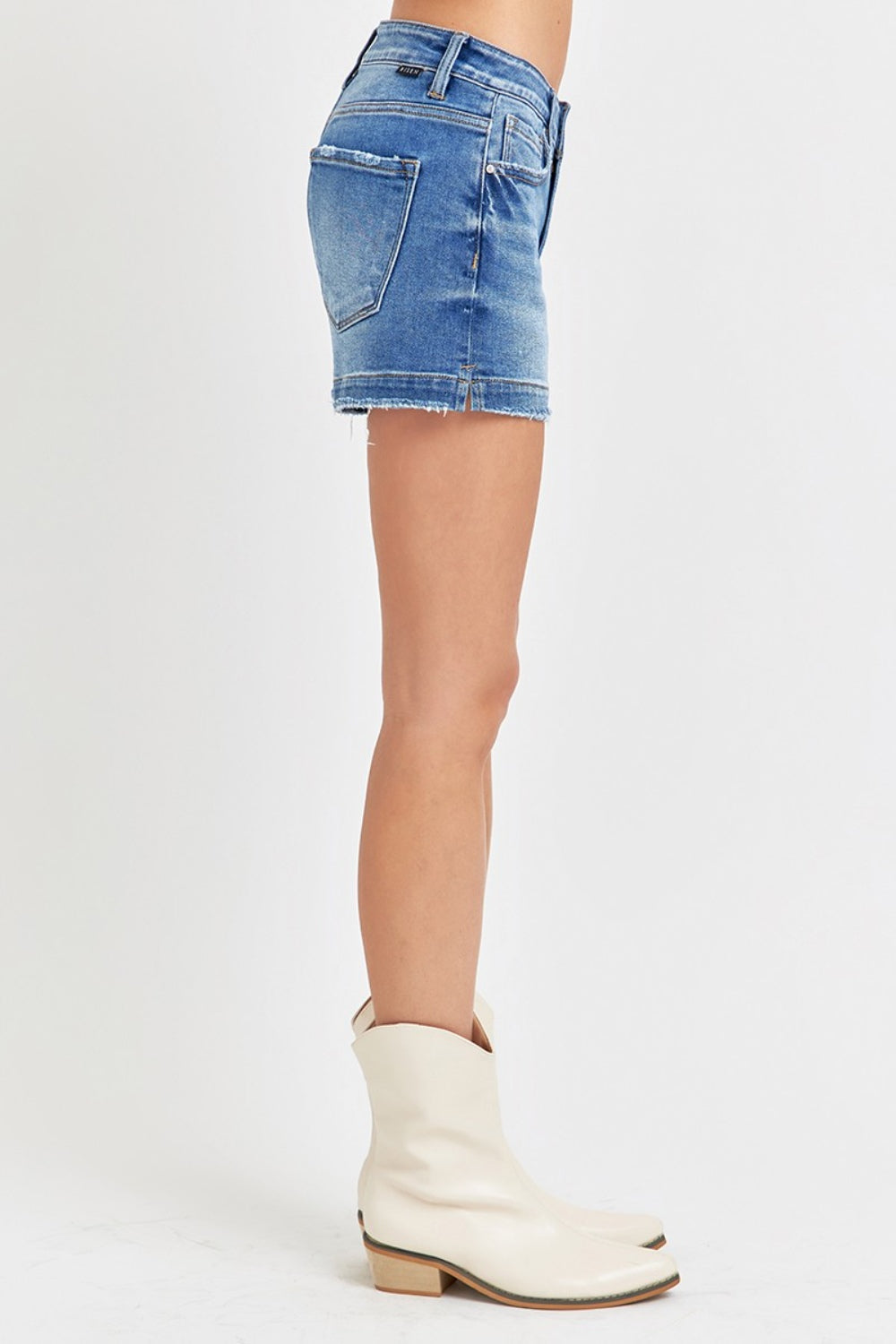 RISEN Low Rise Side Slit Denim Shorts