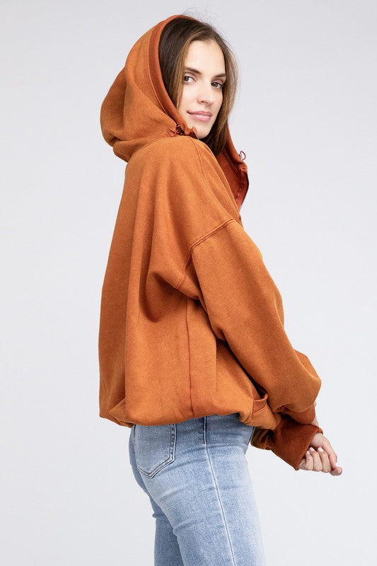 BiBi Oversized Half Zip Hoodie Sweatshirt in 4 Colors - Only Extra Large Available